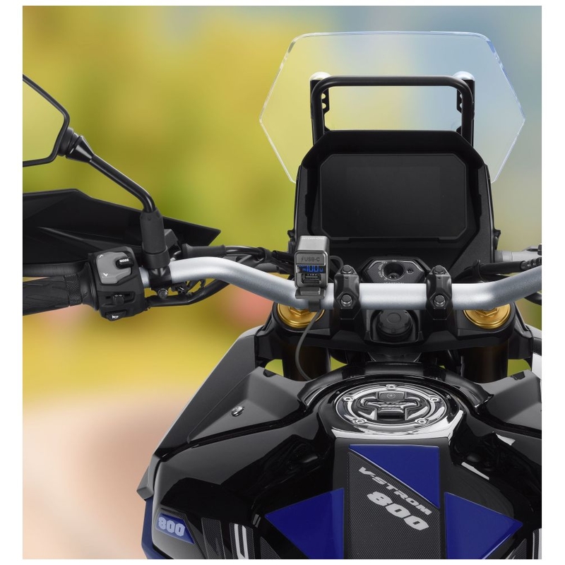 Ładowarka Interphone USB-C, USB-A z ładowaniem akumulatora motocyklowego czarna