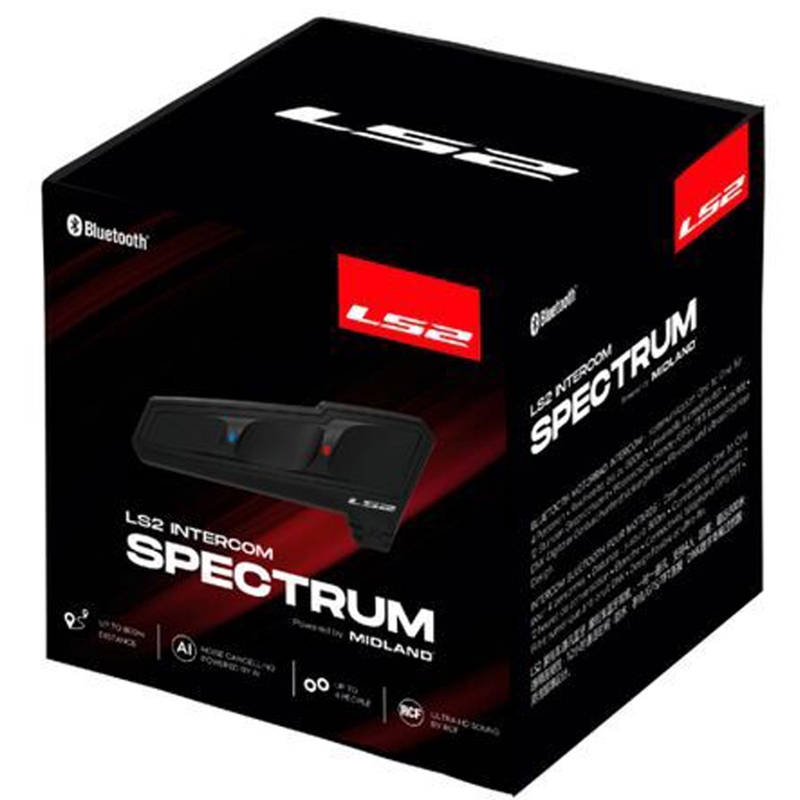 Interkom motocyklowy Bluetooth LS2 Spectrum czarny