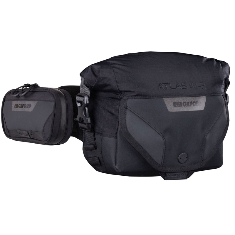 Torba biodrowa Oxford Atlas W-3 z dodatkową kieszenią, czarna, 3,8 l