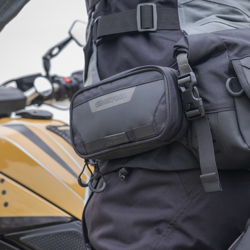 Torba biodrowa Oxford Atlas W-3 z dodatkową kieszenią, czarna, 3,8 l