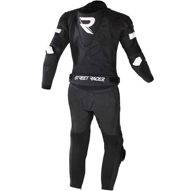 Kombinezon motocyklowy skórzany Street Racer Fast Track 2.1 czarno-biały