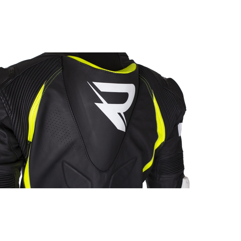 Kombinezon motocyklowy Street Racer Fast Track 2.1 skórzany, czarno-fluo-żółto-biały