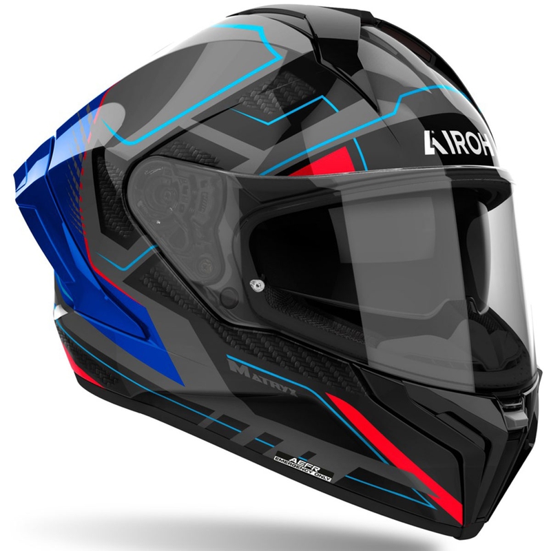 Kask motocyklowy integralny Airoh MATRYX Rocket błyszczący niebiesko-czerwony