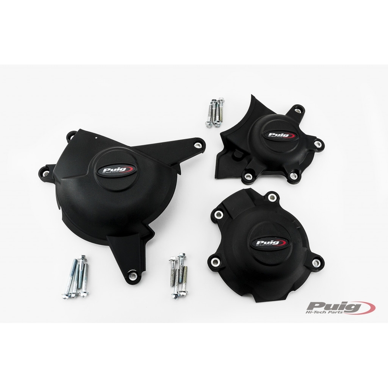 Engine covers PUIG Track for Championship black included 3 covers