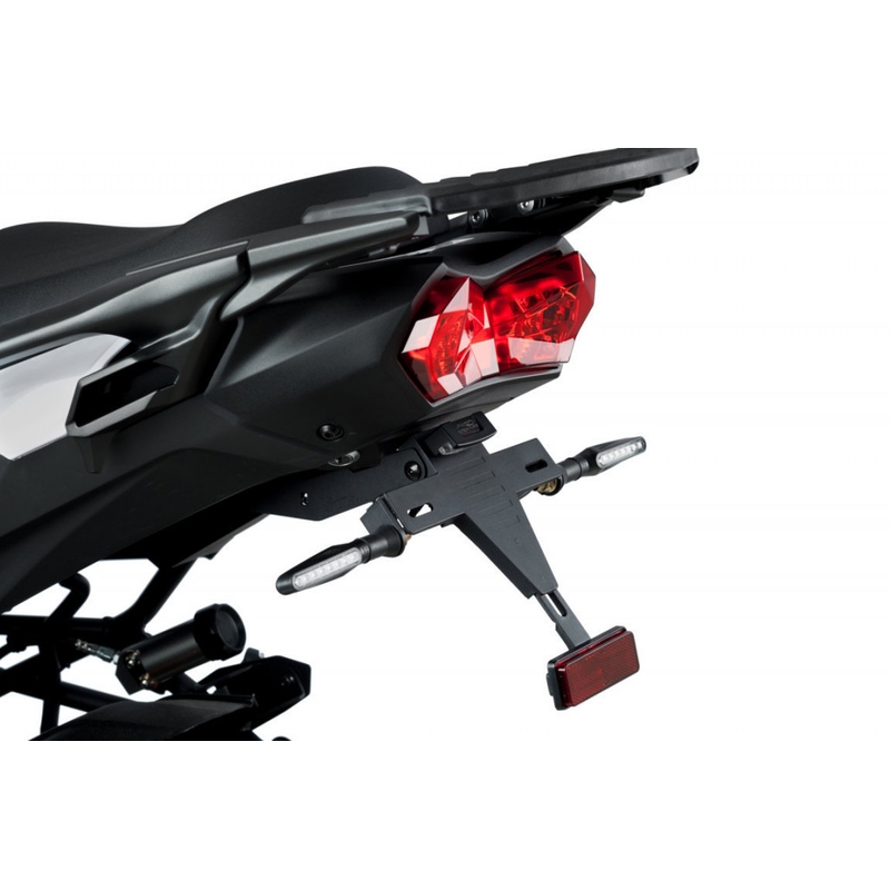 Adjustable license support PUIG black for KAWASAKI Versys 1000 / S / SE 2019, KAWASAKI Versys 1100 / S / SE 2025-2026