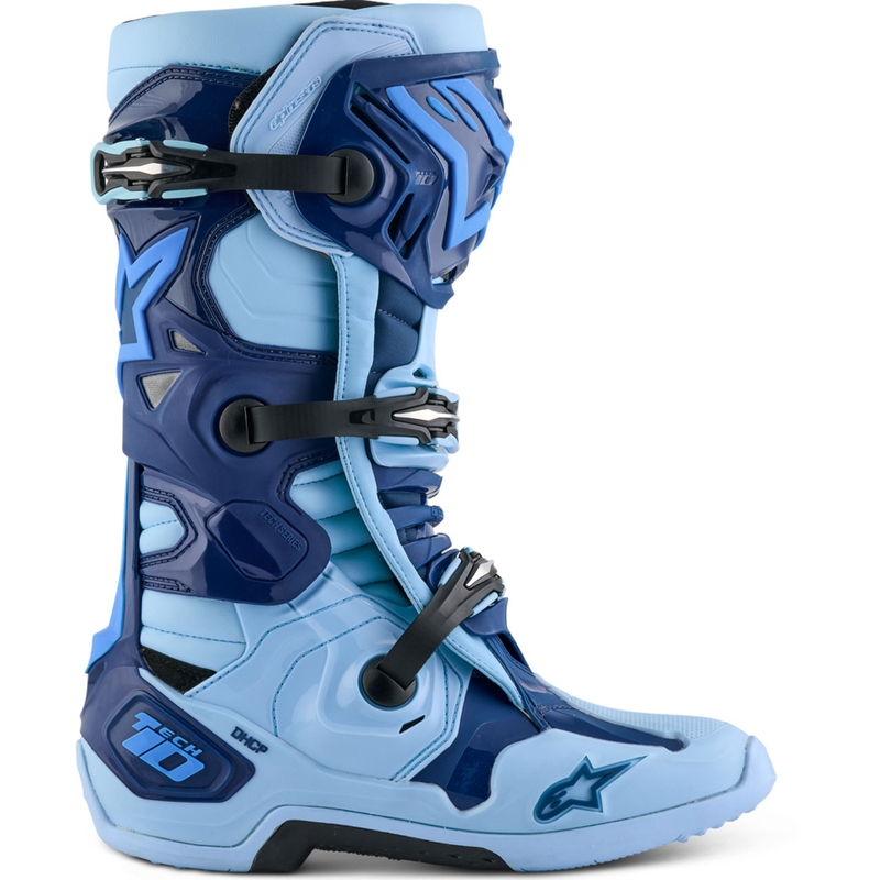 Buty motocyklowe Alpinestars Tech 10 Limited Edition Steelers w kolorze niebiesko-jasnoniebieskim