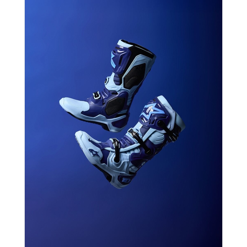 Buty motocyklowe Alpinestars Tech 10 Limited Edition Steelers w kolorze niebiesko-jasnoniebieskim