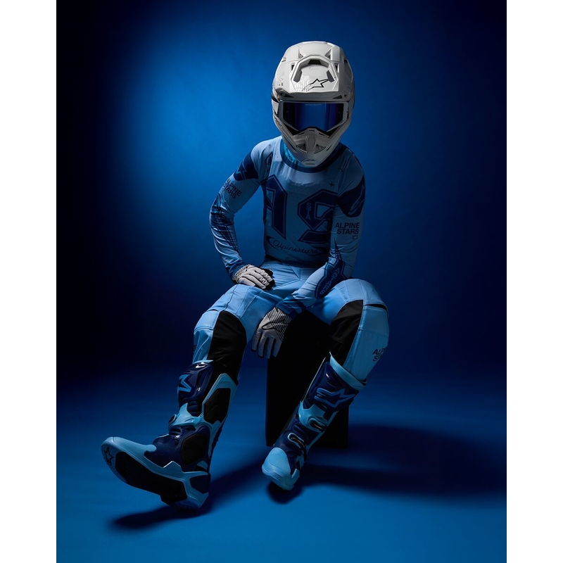 Buty motocyklowe Alpinestars Tech 10 Limited Edition Steelers w kolorze niebiesko-jasnoniebieskim