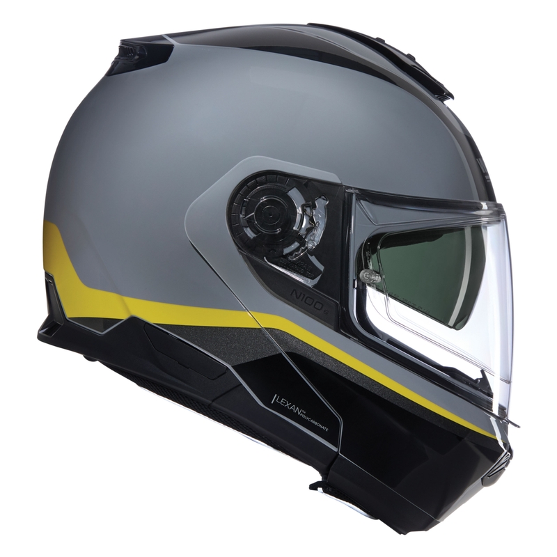 Kask motocyklowy typu flip-up Nolan N100-6 Incognito N-COM 346 szaro-czarno-żółty
