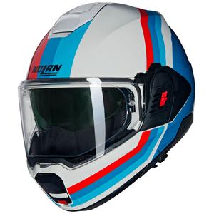 Kask motocyklowy typu flip-up Nolan N120-1 Lineo N-COM 347 biało-niebiesko-czerwony