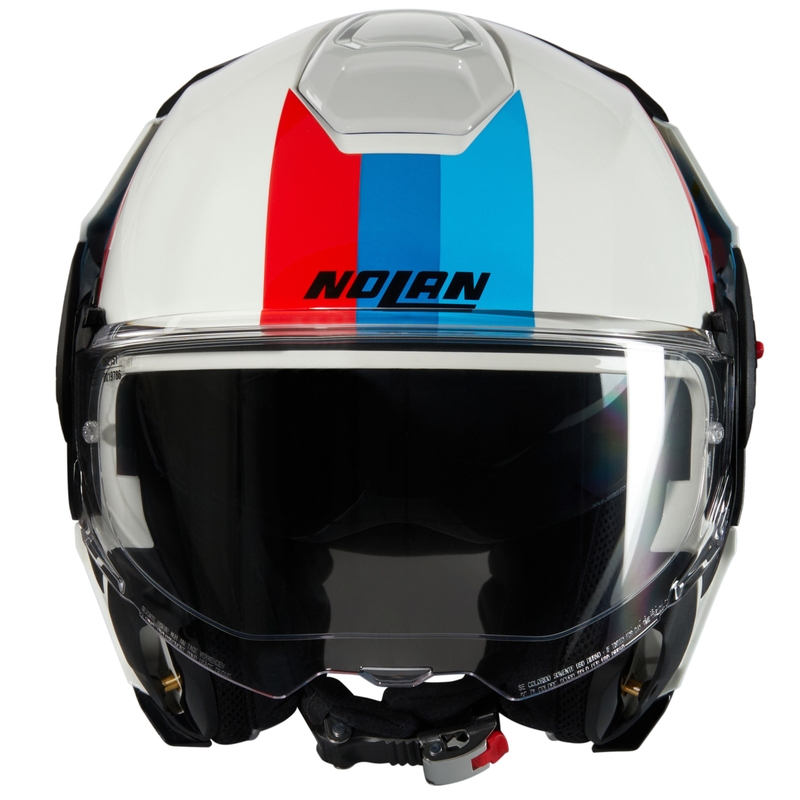 Kask motocyklowy typu flip-up Nolan N120-1 Lineo N-COM 347 biało-niebiesko-czerwony