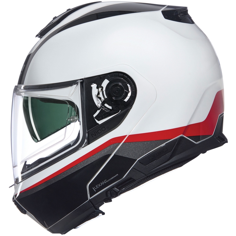Kask motocyklowy typu flip-up Nolan N100-6 Incognito N-COM 344 biały-czarny-czerwony