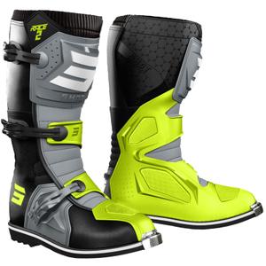 Buty motocyklowe Shot Race 2 czarno-szaro-fluo-żółte