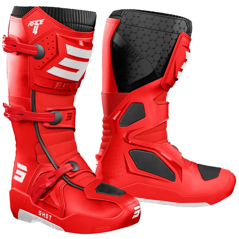Buty motocrossowe Shot Race 4 czerwono-czarne