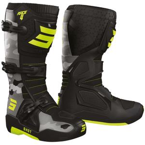 Buty motocyklowe Shot Race 4 moro-fluo żółte