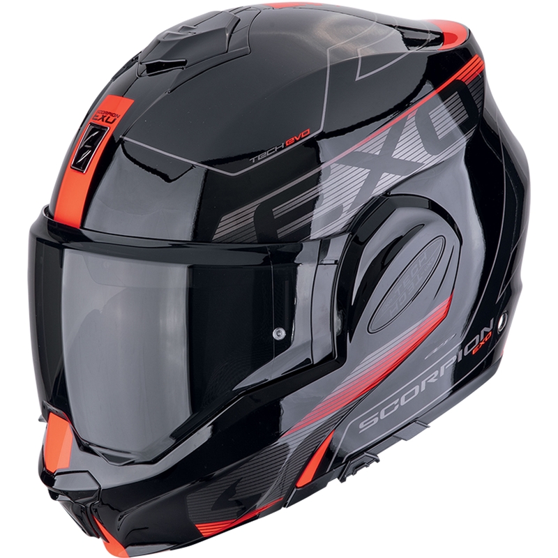 Kask motocyklowy składany Scorpion EXO-TECH EVO TRAVELER czarno-czerwony