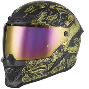 Kask motocyklowy integralny NOX Exlusiv Goliath Mythology matowy czarno-złoty