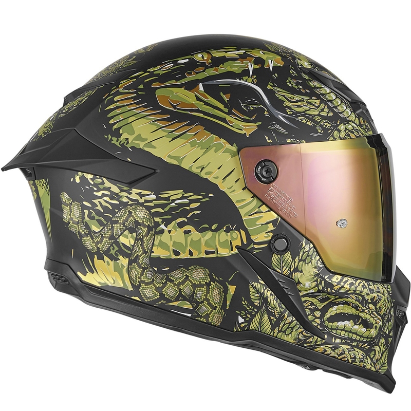 Kask motocyklowy integralny NOX Exlusiv Goliath Mythology matowy czarno-złoty