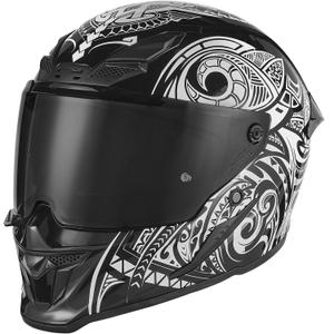 NOX Exlusiv Goliath Maori kask motocyklowy integralny matowy czarno-biały