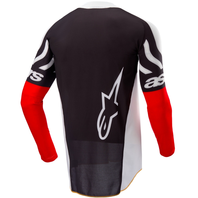 Koszulka motocrossowa Alpinestars Techstar w limitowanej edycji Głęboka czerń-biel-fluo-czerwono-pomarańczowa