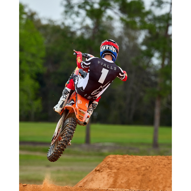 Koszulka motocrossowa Alpinestars Techstar w limitowanej edycji Głęboka czerń-biel-fluo-czerwono-pomarańczowa