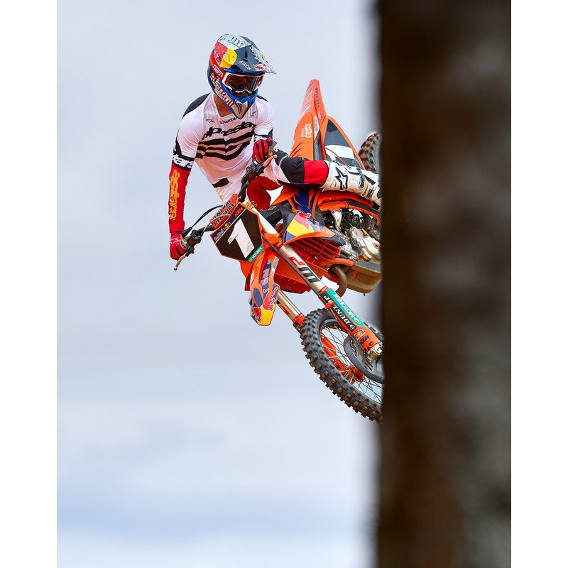 Koszulka motocrossowa Alpinestars Techstar w limitowanej edycji Głęboka czerń-biel-fluo-czerwono-pomarańczowa