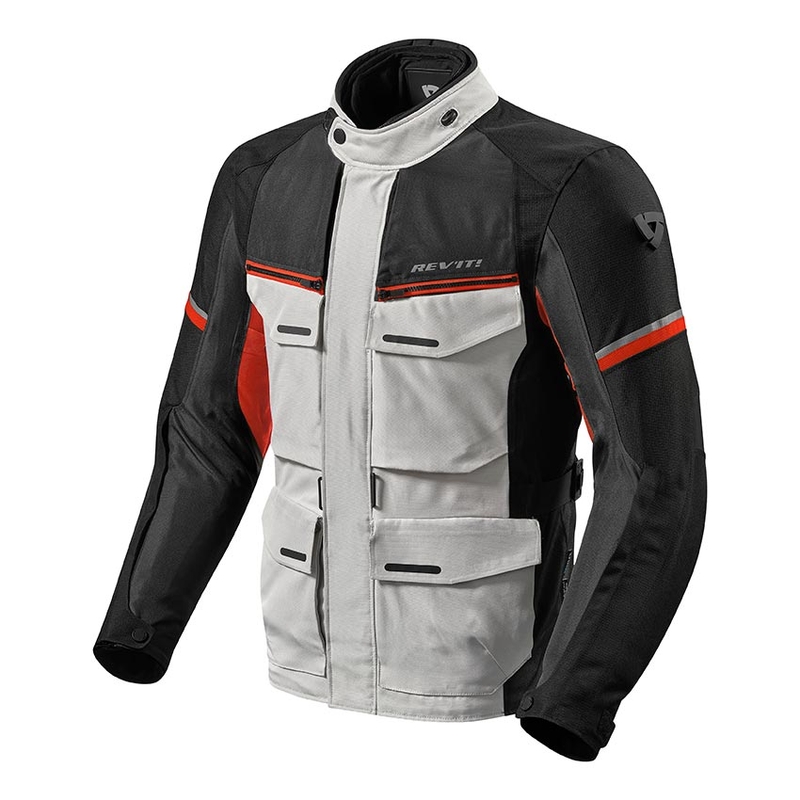 Kurtka motocyklowa Revit Outback 3 srebrno-czerwona wyprzedaż