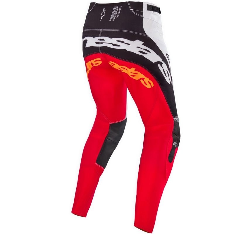Spodnie motocrossowe Alpinestars Techstar edycja limitowana Głęboka czerń-biel-fluo-czerwono-pomarańczowy
