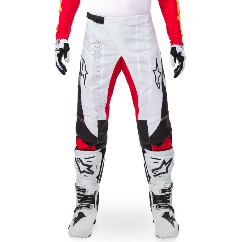Spodnie motocrossowe Alpinestars Techstar edycja limitowana Głęboka czerń-biel-fluo-czerwono-pomarańczowy