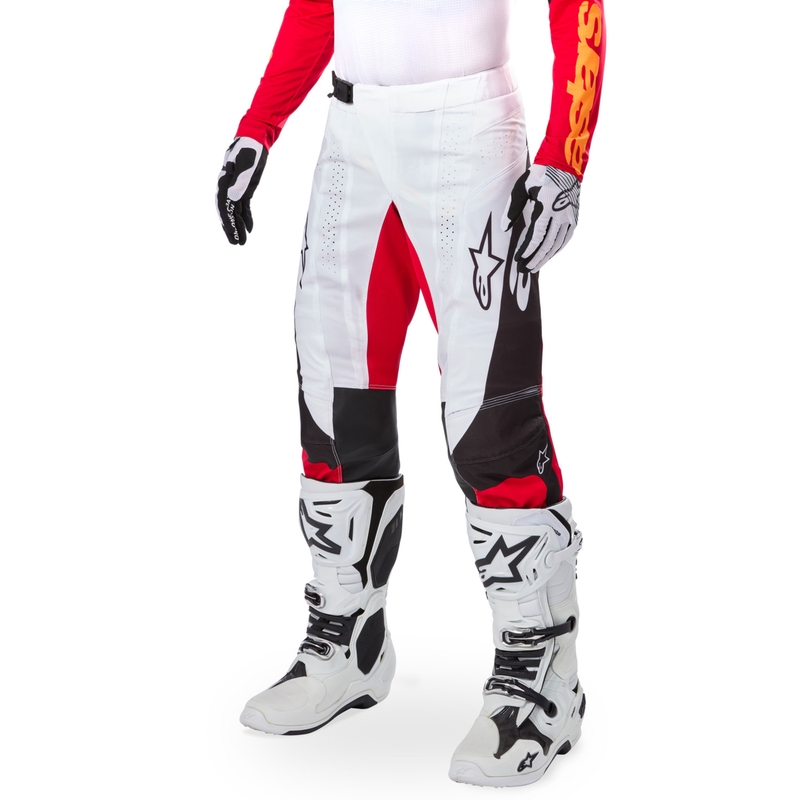 Spodnie motocrossowe Alpinestars Techstar edycja limitowana Głęboka czerń-biel-fluo-czerwono-pomarańczowy