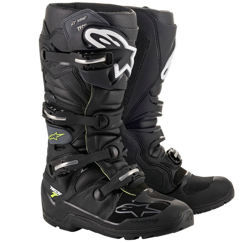 Buty motocyklowe Alpinestars Tech 7 Enduro Drystar w kolorze czarno-szarym-fluo-żółtym