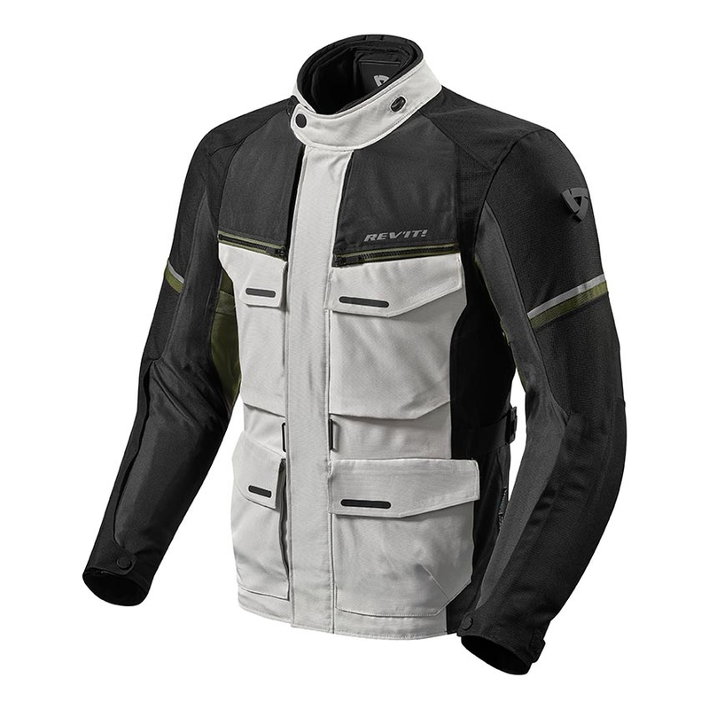 Kurtka motocyklowa Revit Outback 3 srebrno-zielona wyprzedaż