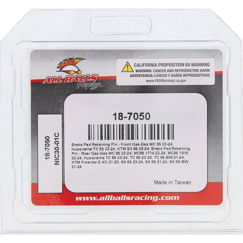 Brake pad retaining pin kit All Balls Racing