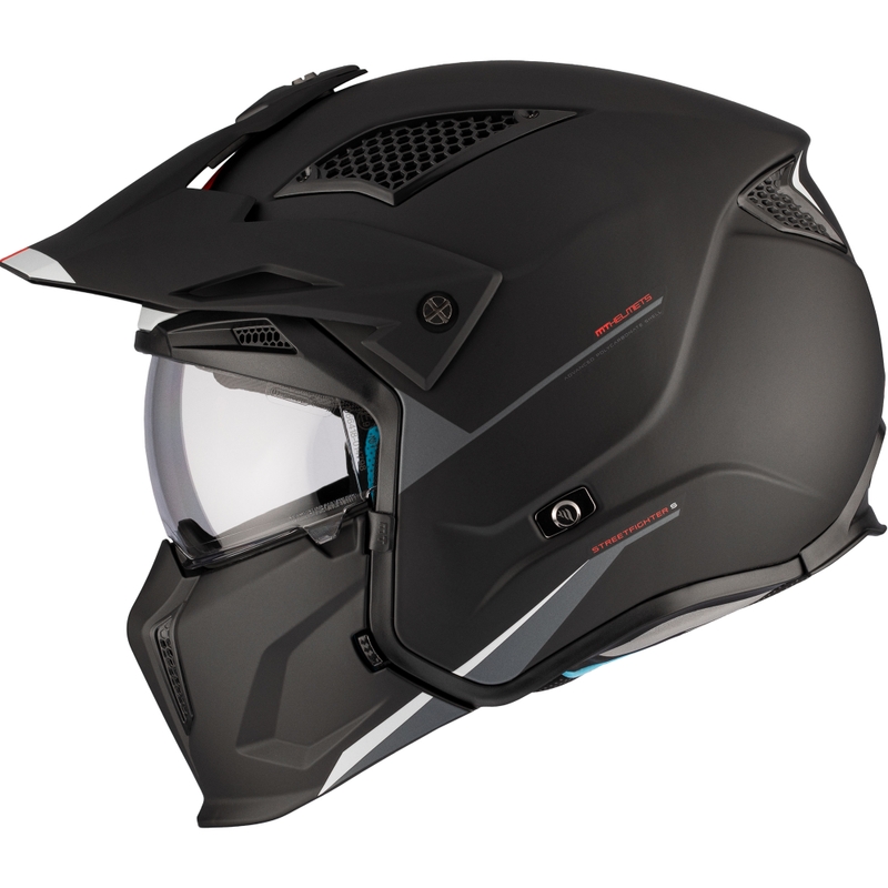 Kask otwarty z maską MT Streetfighter SV S Solid A1 czarny mat