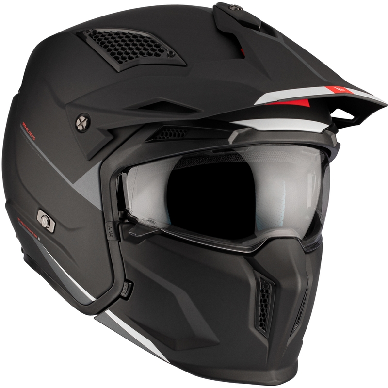 Kask otwarty z maską MT Streetfighter SV S Solid A1 czarny mat