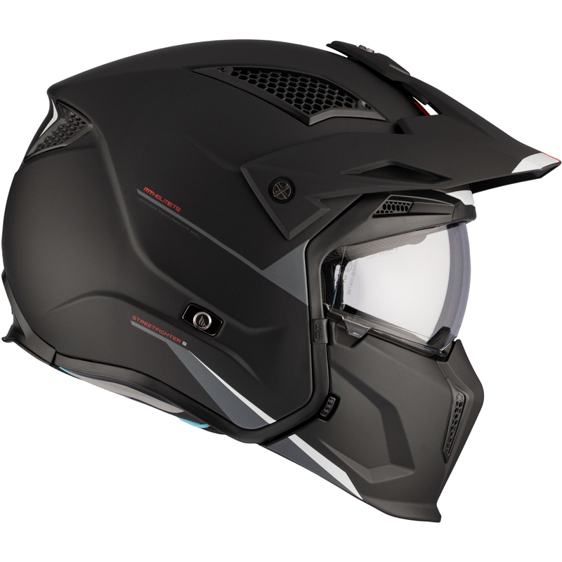 Kask otwarty z maską MT Streetfighter SV S Solid A1 czarny mat