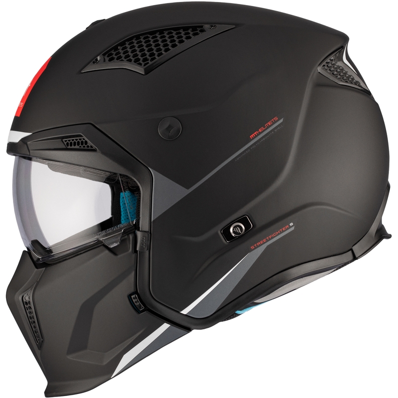 Kask otwarty z maską MT Streetfighter SV S Solid A1 czarny mat
