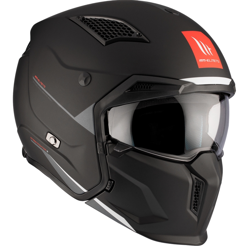 Kask otwarty z maską MT Streetfighter SV S Solid A1 czarny mat