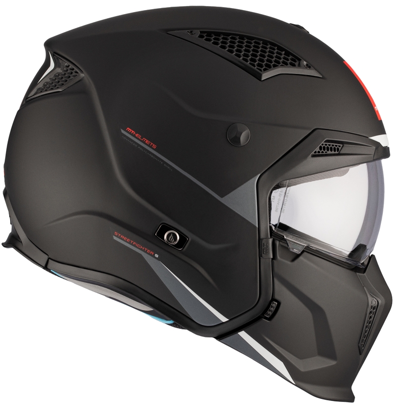 Kask otwarty z maską MT Streetfighter SV S Solid A1 czarny mat