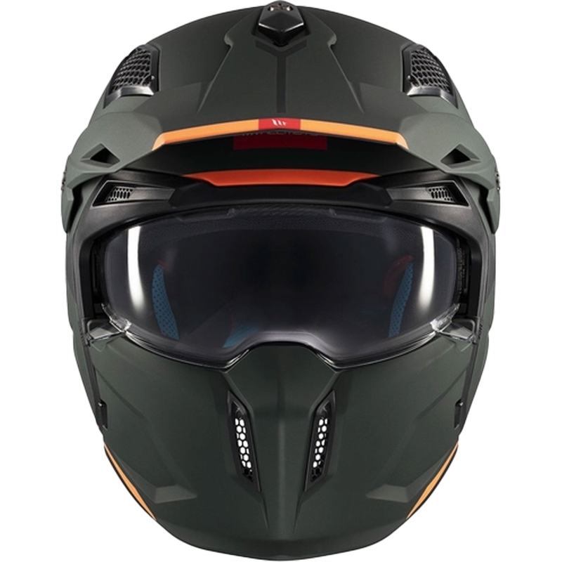 Kask otwarty z maską MT Streetfighter SV S Solid A6 matowy zielony