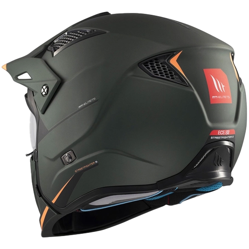 Kask otwarty z maską MT Streetfighter SV S Solid A6 matowy zielony