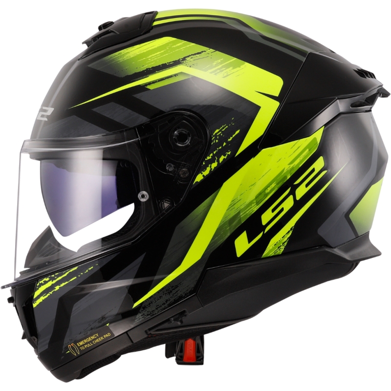 Kask motocyklowy integralny LS2 FF808 Stream II Fury czarno-fluo żółty