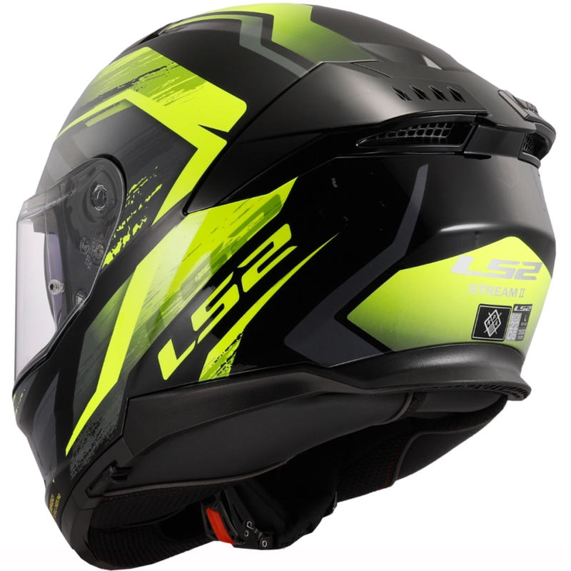 Kask motocyklowy integralny LS2 FF808 Stream II Fury czarno-fluo żółty