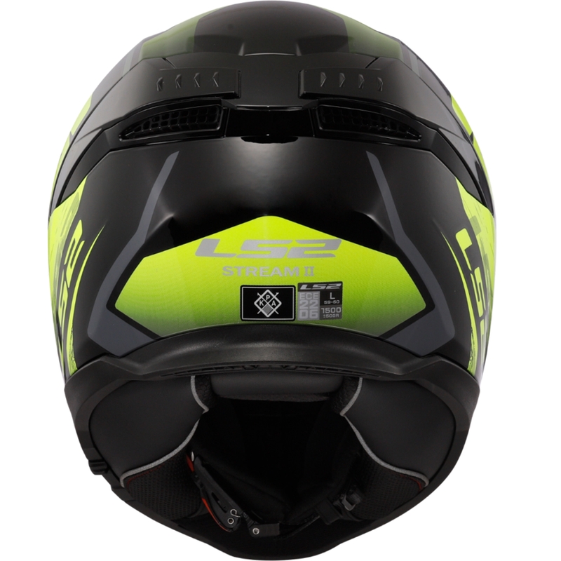 Kask motocyklowy integralny LS2 FF808 Stream II Fury czarno-fluo żółty