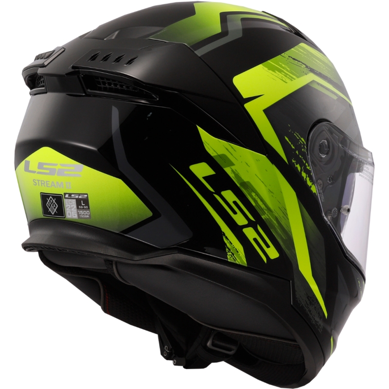 Kask motocyklowy integralny LS2 FF808 Stream II Fury czarno-fluo żółty