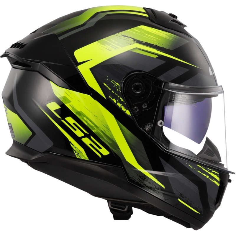 Kask motocyklowy integralny LS2 FF808 Stream II Fury czarno-fluo żółty