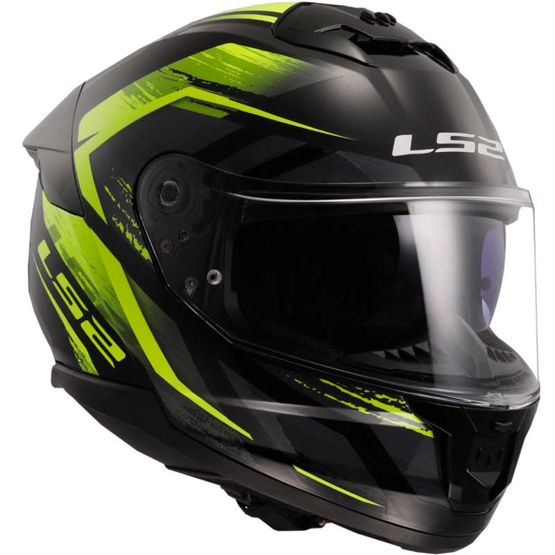 Kask motocyklowy integralny LS2 FF808 Stream II Fury czarno-fluo żółty
