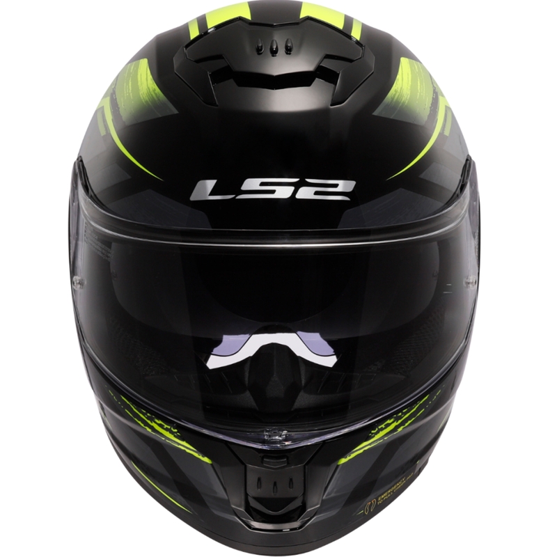Kask motocyklowy integralny LS2 FF808 Stream II Fury czarno-fluo żółty