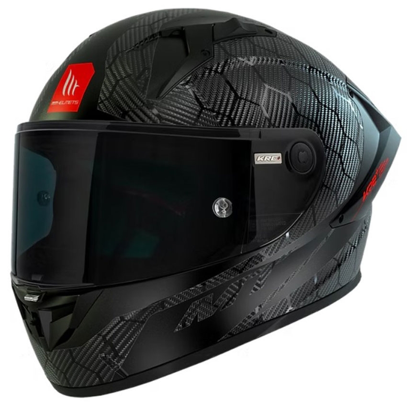 Kask motocyklowy integralny MT KRE+ Carbon Solid A11 błyszczący czarny