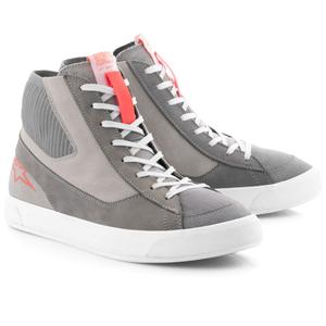 Buty motocyklowe Alpinestars Stated jasnoszare-fluo-czerwono-białe